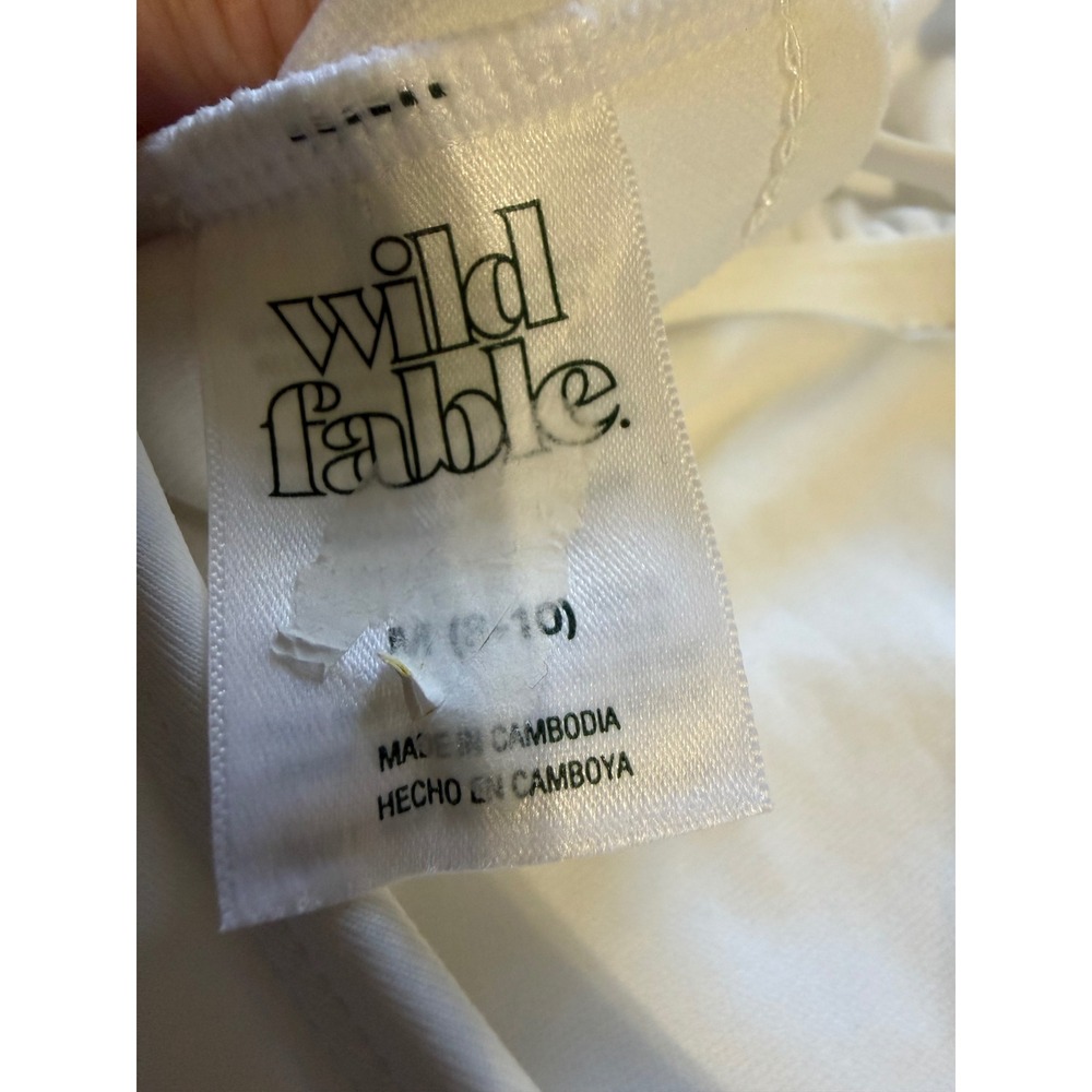Wild Fable Womens White V-Neck High Cut Open Back One Piece Swimsuit Size M 8-10 - Picture 3 of 4